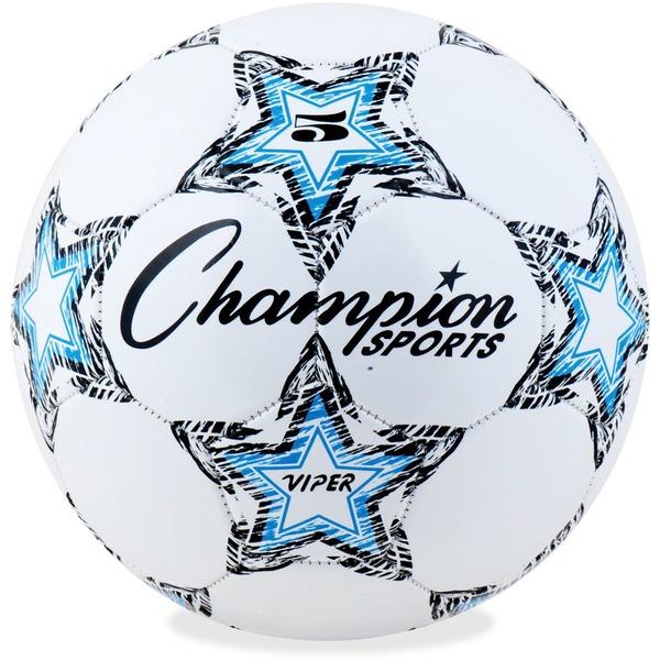 Champion Sports Size 5 Viper Soccer Ball - Size 5 - White, Blue, Black - 1  Each