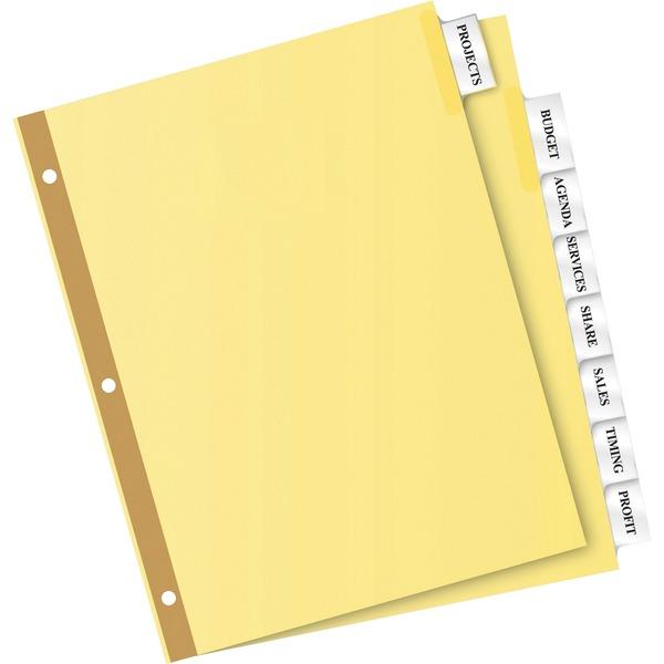  Avery & Reg ; Big Tab Insertable Dividers - Reinforced Gold Edge - Print- On Tab (S)- 8 Tab (S)/ Set - 8.5 