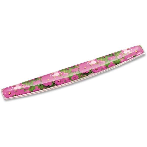 Fellowes Photo Gel Keyboard Wrist Rest with Microban® - Pink Flowers - 0.8