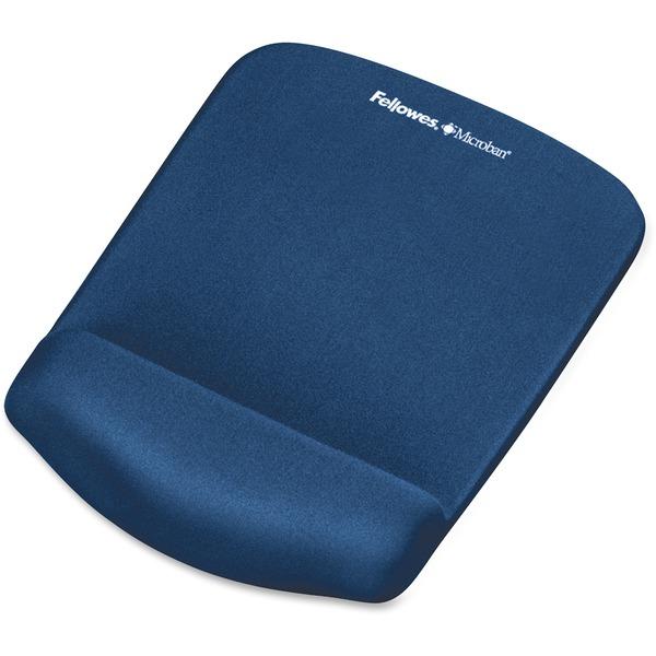  Fellowes Plushtouch & Trade ; Mouse Pad Wrist Rest With Microban & Reg ;- Blue - 1 