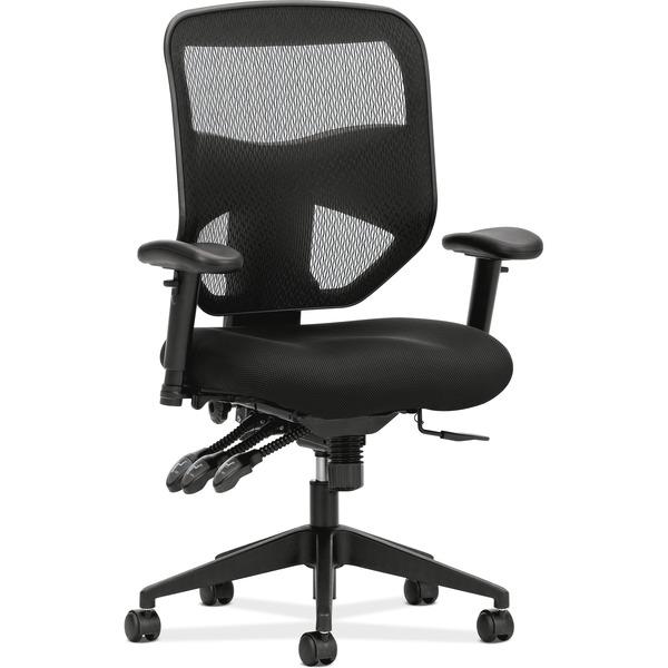 HON Prominent Mesh High-Back Task Chair - Black Fabric Seat - Black Polyester Back - 5-star Base - 20.50