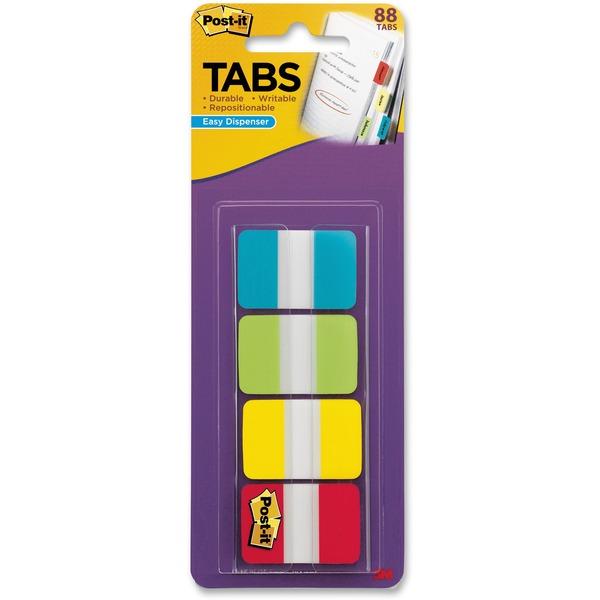 Post-it® Tabs in On-the-Go Dispenser - 88 Write-on Tab(s) - 1.50