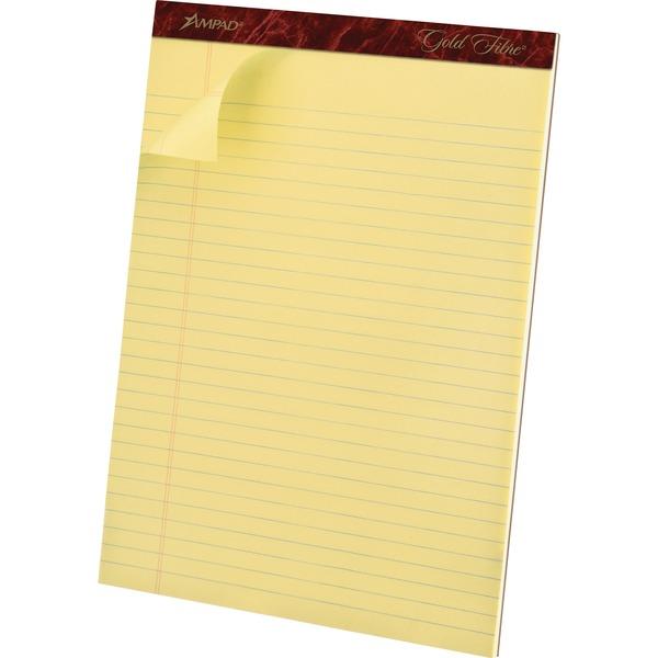 Ampad Gold Fibre Premium Rule Writing Pads - Letter - 50 Sheets - Watermark - Stapled/Glued - 0.34