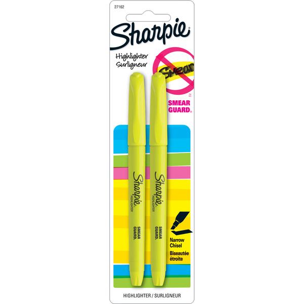 Sharpie Accent Highlighter - Pocket - Chisel Marker Point Style - Fluorescent Yellow - 2 / Pack