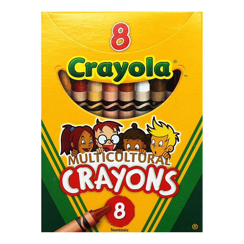Multicultural Crayons, Regular Size, 8 Count