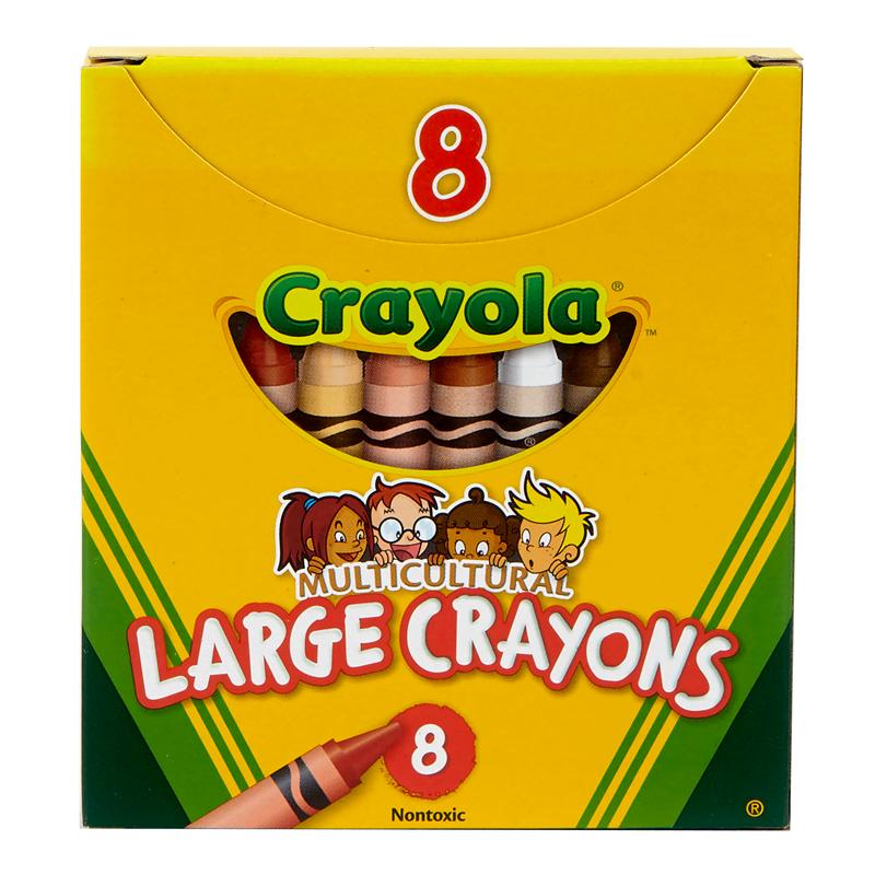 Multicultural Crayons, Large Size, 8 Count