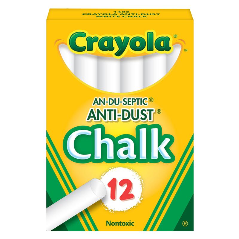  Anti- Dust & Reg ; Chalkboard Chalk, White, 12 Count
