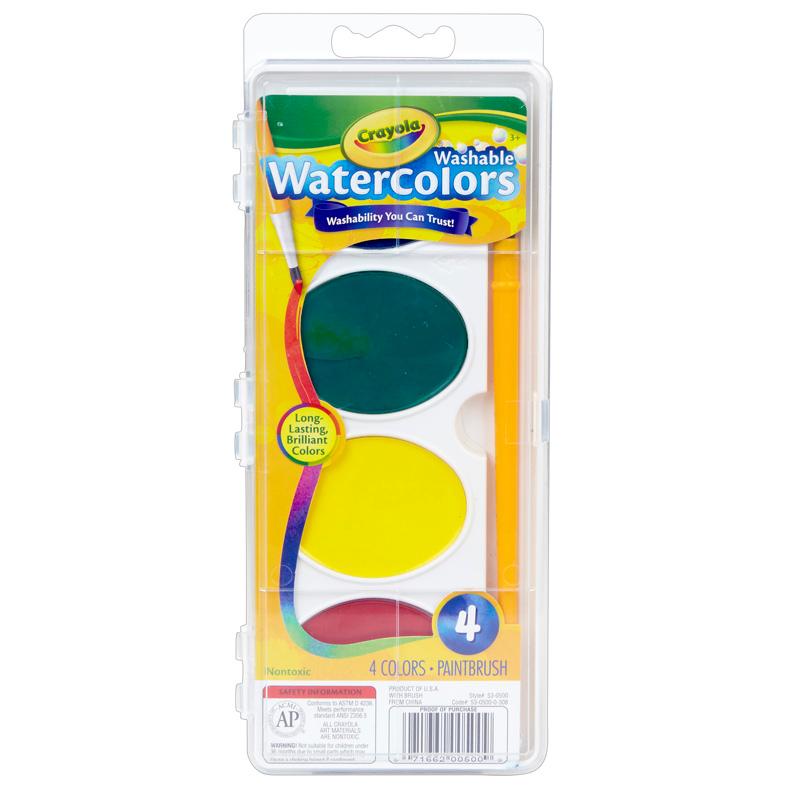 Crayola® Jumbo Washable Watercolor Set, 4 colors