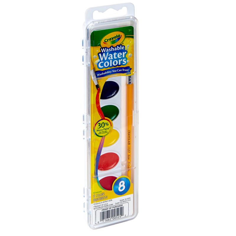  Crayola & Reg ; Semi- Moist Washable Watercolor Set, 8 Colors