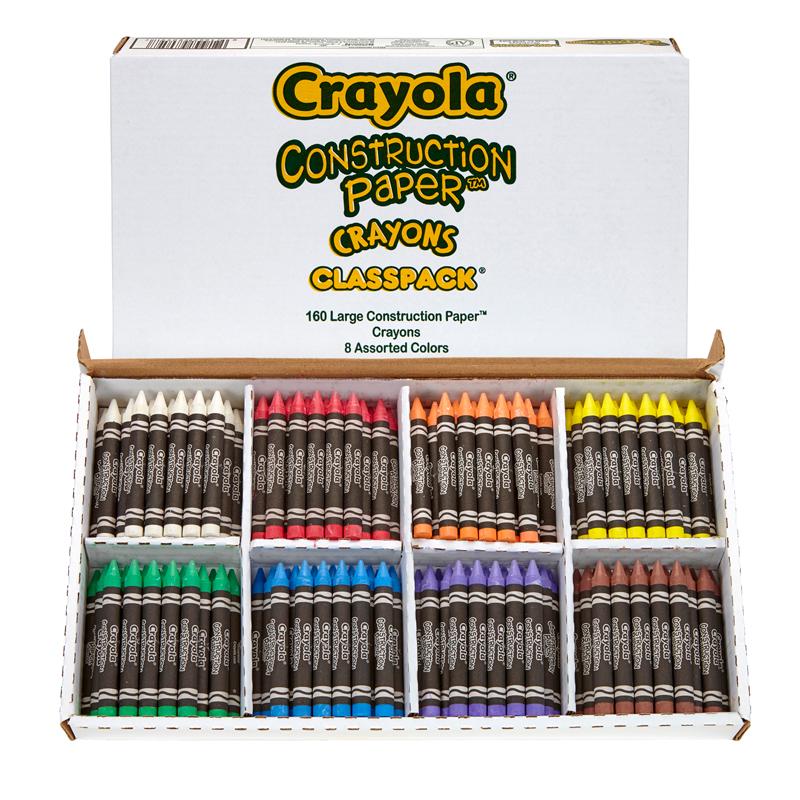 Construction Paper & Trade ; Crayon Classpack & Reg ;, Reg Size, 8 Colors, Pack Of 160