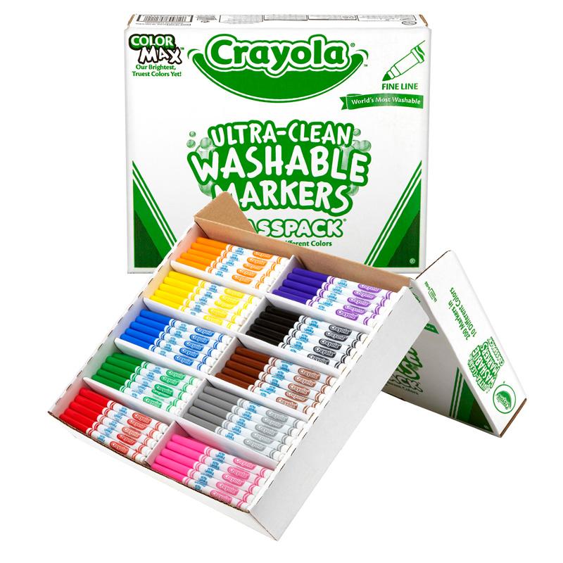 Ultra-Clean Washable Markers Classpack®, Fine Line, 10 Colors, Pack of 200