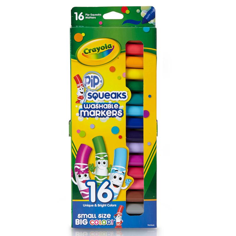  Pip Squeaks Washable Markers, Conical Tip, 16 Count