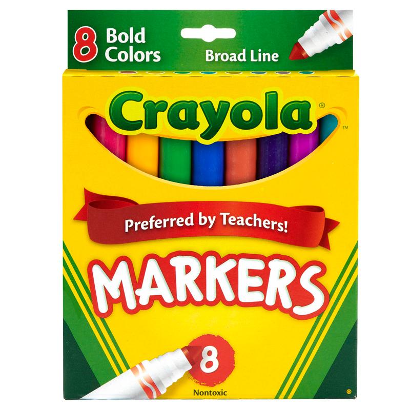  Crayola & Reg ; Original Formula Markers, Conical Tip, 8 Bold Colors