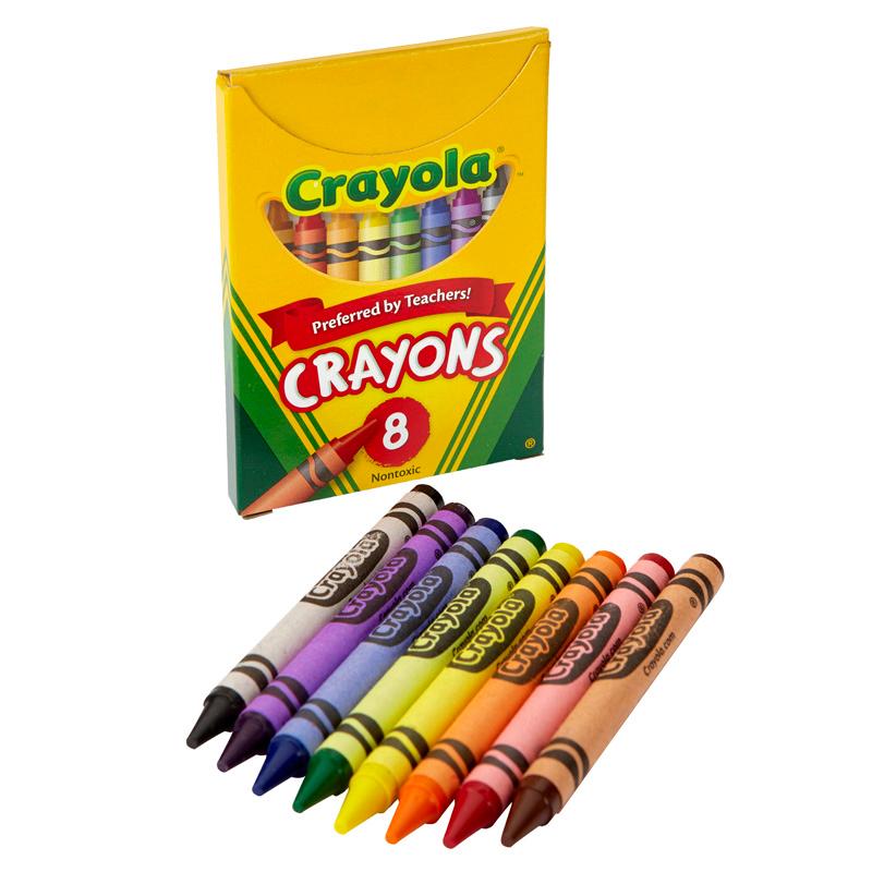 Crayola® Large Size Crayons, 8 Crayons in a Tuck Box