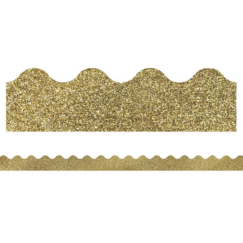  Sparkle + Shine Gold Glitter Scalloped Border, 39 '