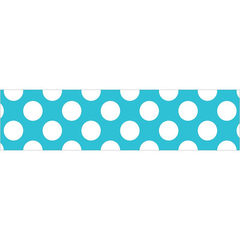  Teal With Polka Dots Straight Border, 36 '