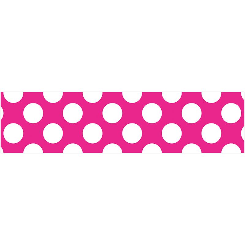 Hot Pink with Polka Dots Straight Borders