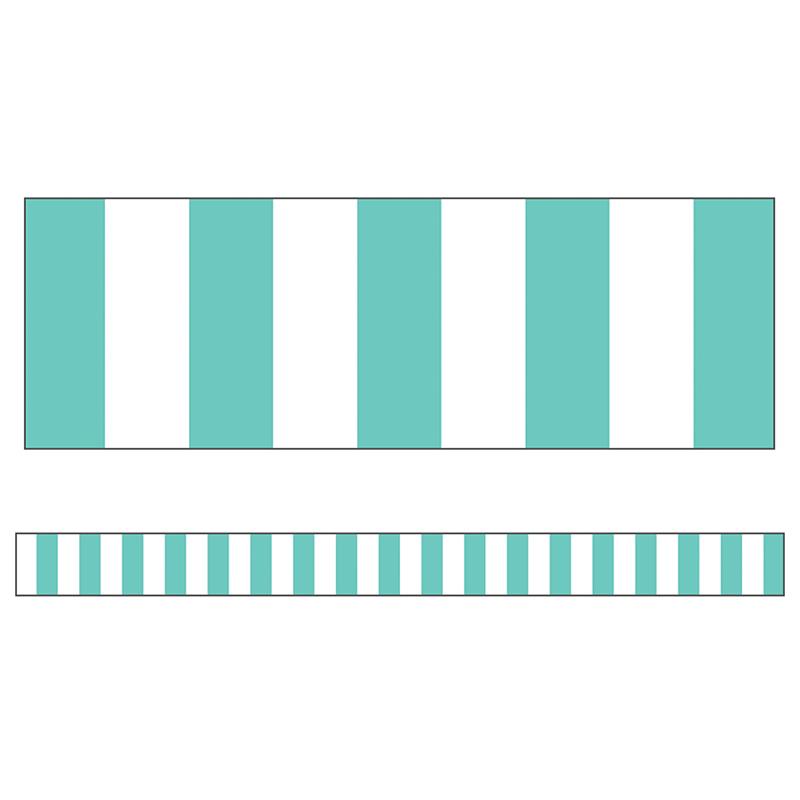 Simply Stylish Turquoise Stripe Straight Border, 36'