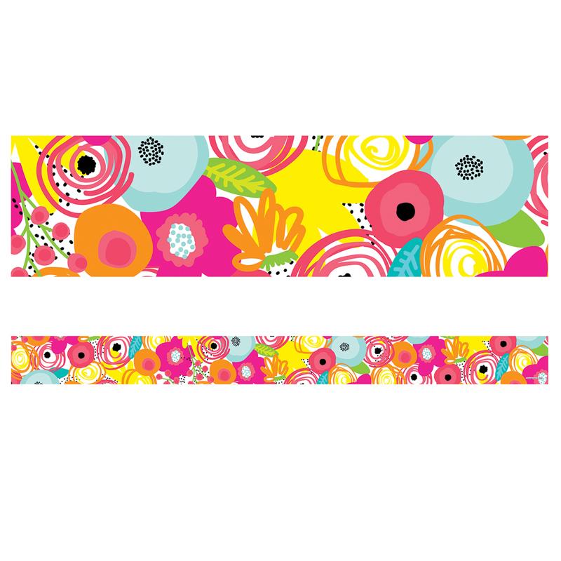 Simply Stylish Tropical Floral Straight Border, 36'