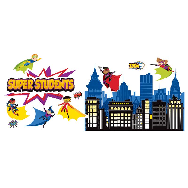  Super Power Super Kids Bulletin Board Set, 55 Pieces