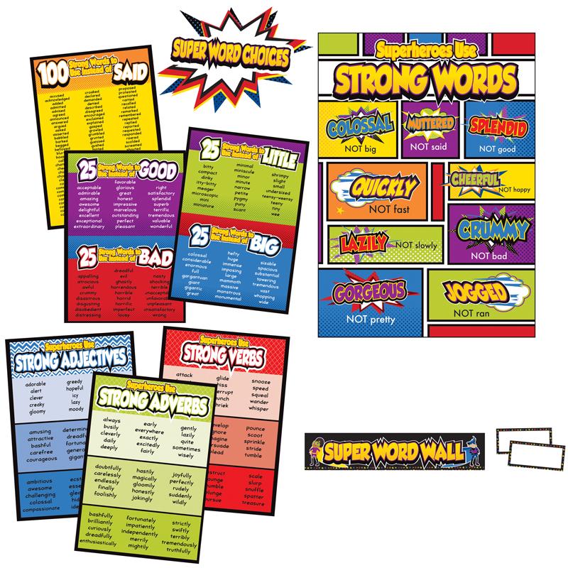  Super Power Super Word Choices Bulletin Board Set