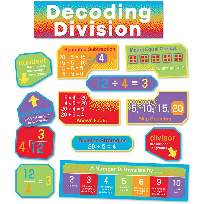  Decoding Division Mini Bulletin Board Set