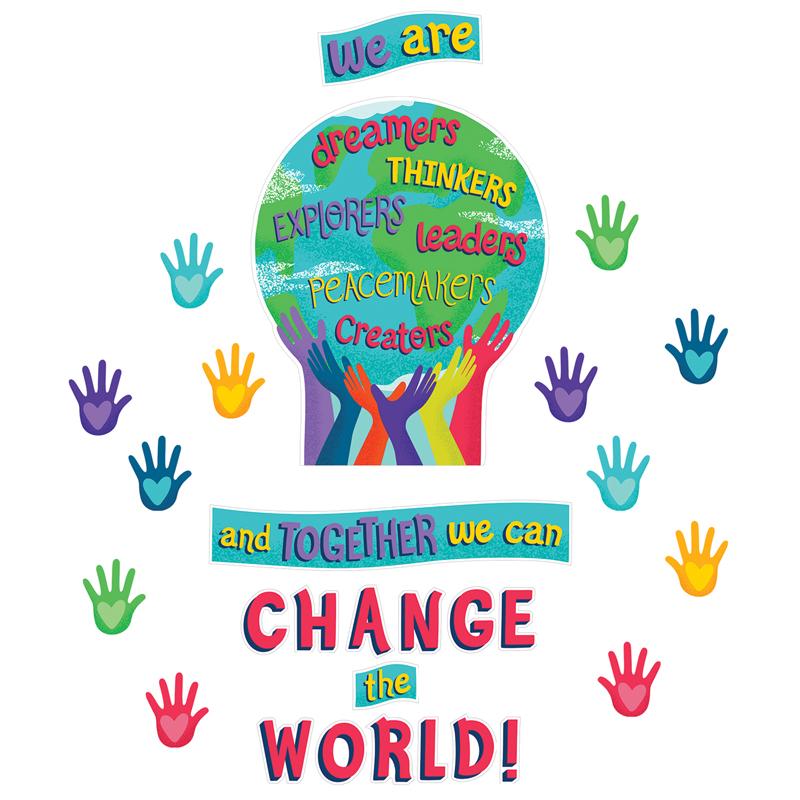  One World Together We Can Change The World Bulletin Board Set