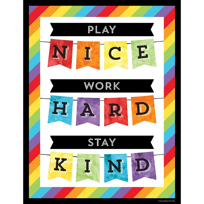 Celebrate Learning Play Nice Work Hard Stay Kind Chart