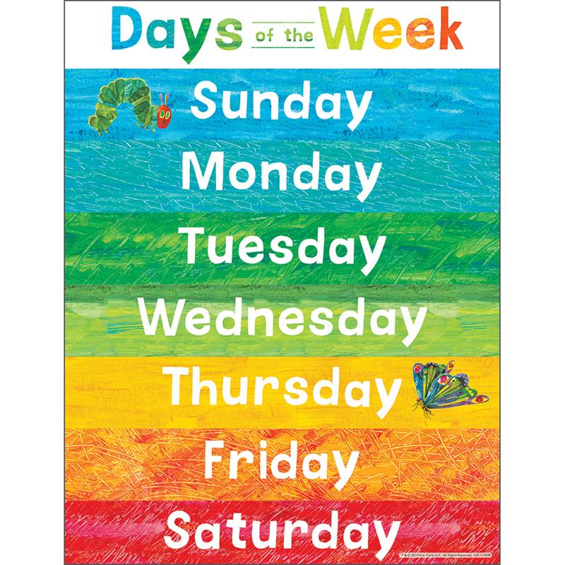  World Of Eric Carle & Trade ; Days Of The Week Chart