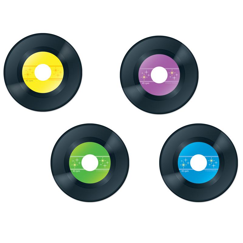  Assorted Colorful Cut- Outs, Records