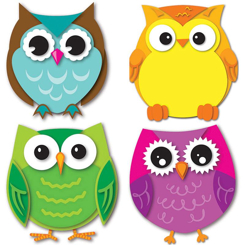 Colorful Owls Mini Cut-Outs, Pack of 36