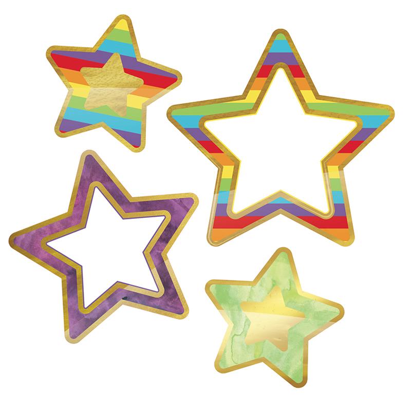  Sparkle + Shine Rainbow And Foil Stars Cut- Outs