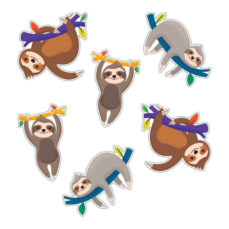 One World Sloths Cut-Outs, Pack of 36