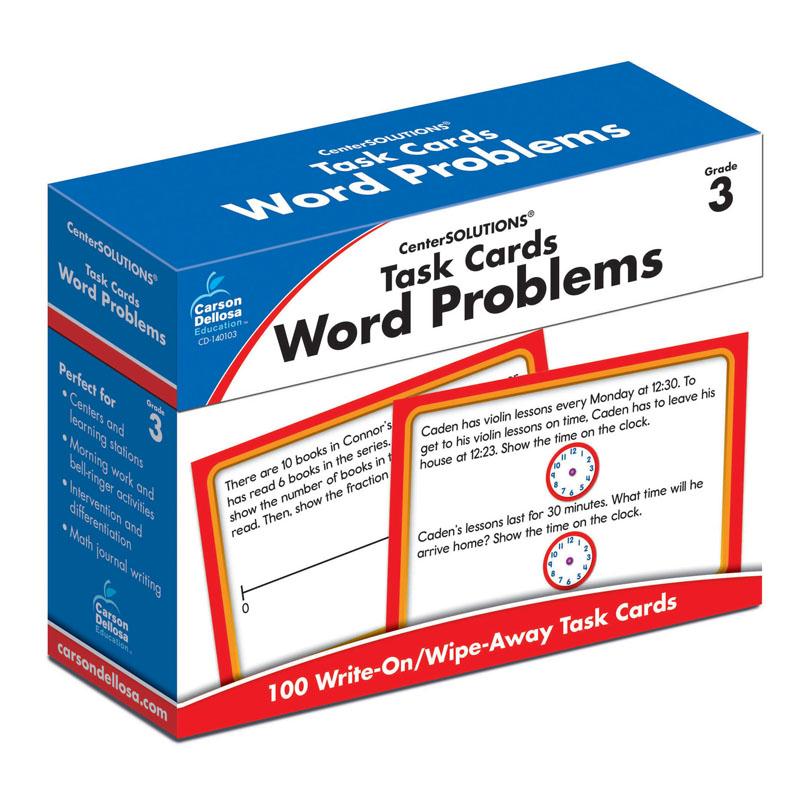  Word Problem Task Card, Grade 3, Pack Of 100