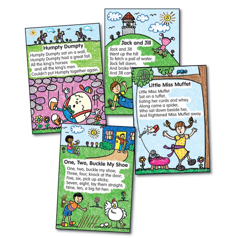  Nursery Rhymes : Kid- Drawn Bulletin Board Set, Grade Pk- 1