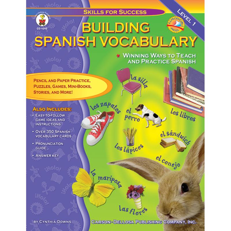  Building Spanish Vocabulary Resource Book, Grade Pk- 12, Paperback