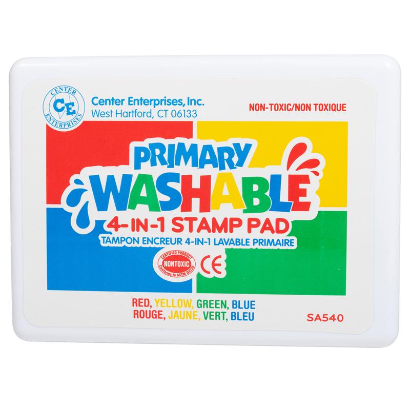  Readly 2 Learn Jumbo 4- In- 1 Washable Stamp Pad, Primary