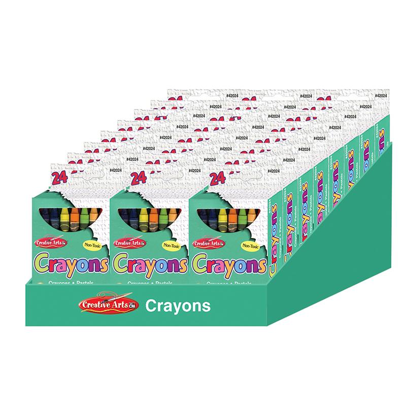 Creative Arts Crayons - Assorted Colors - 24/Bx, Sold as Eaches