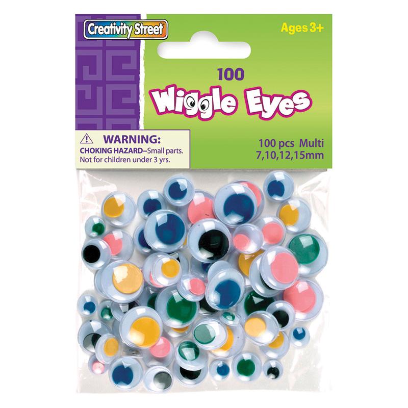 Wiggle Eyes, Multi-Color, Assorted Sizes, 100 Pieces