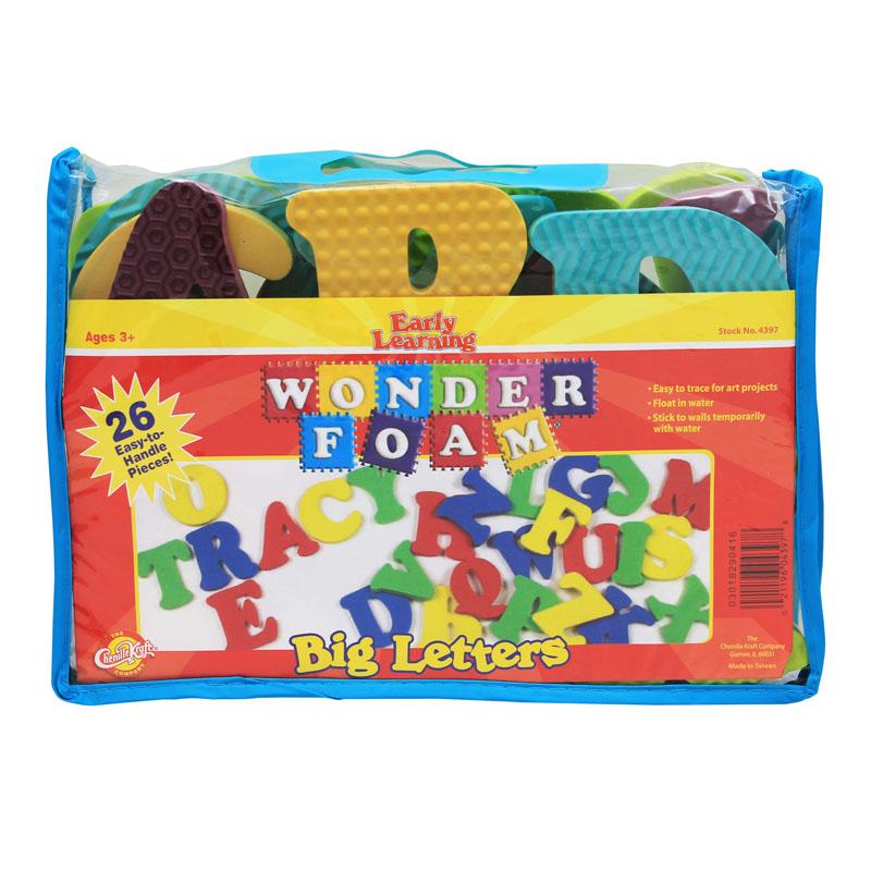 WonderFoam® Big Letters, Assorted Colors, Assorted Sizes, 26 Pieces