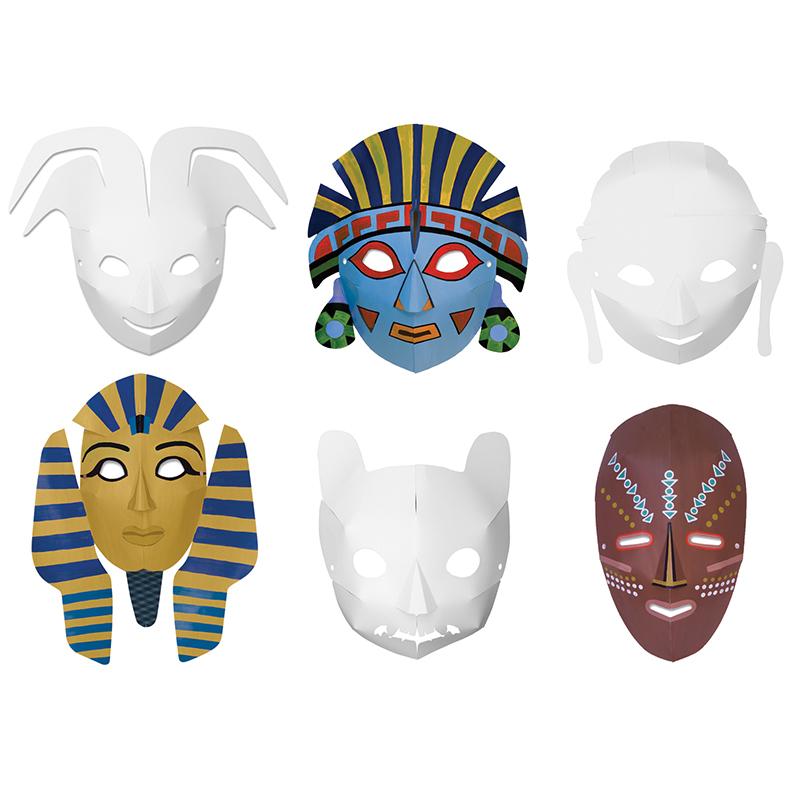 Die-Cut Paper Masks, Multi-Cultural Assortment, Assorted Sizes, 24 Pieces