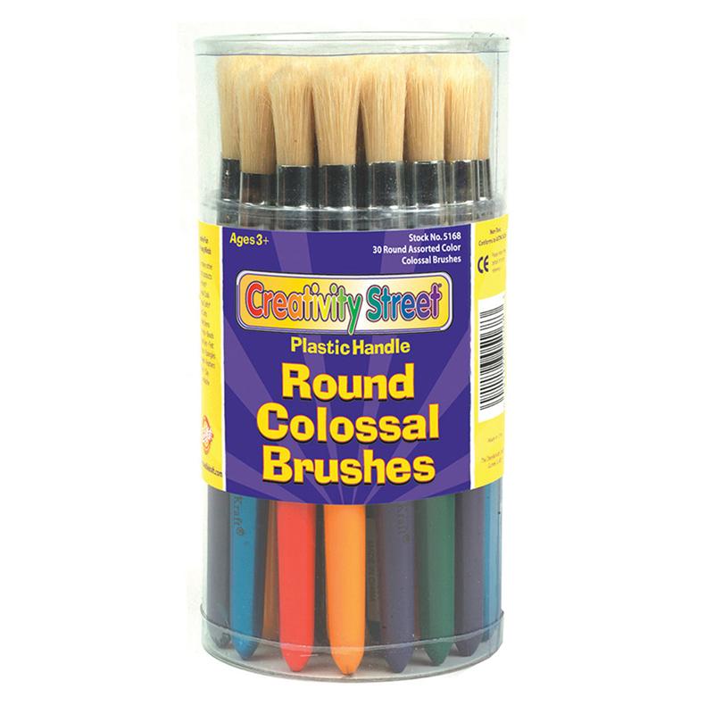  Colossal Brushes, Round, Assorted Colors, 7.25 