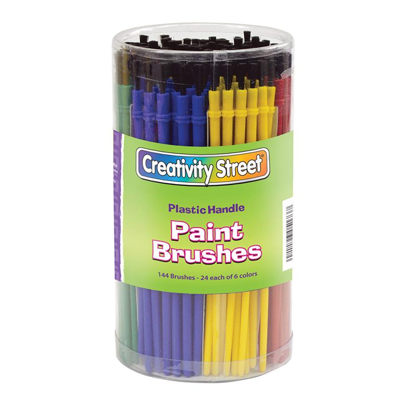 Plastic Handle Brush Classroom Pack, Economy Brushes, 7
