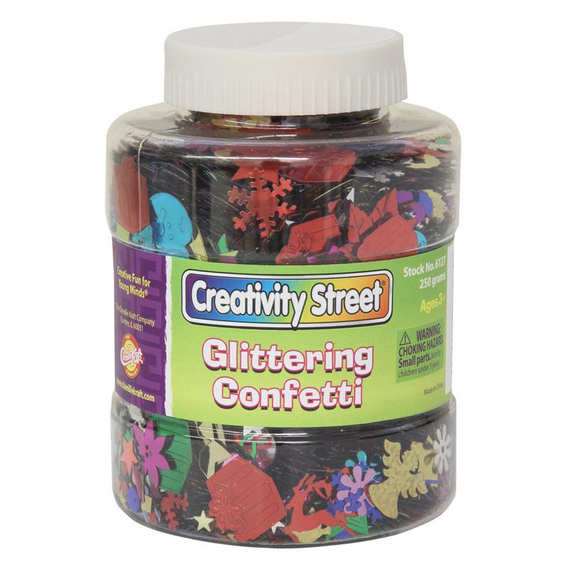 Glittering Confetti Jar, Assorted Colors & Sizes, 230 grams