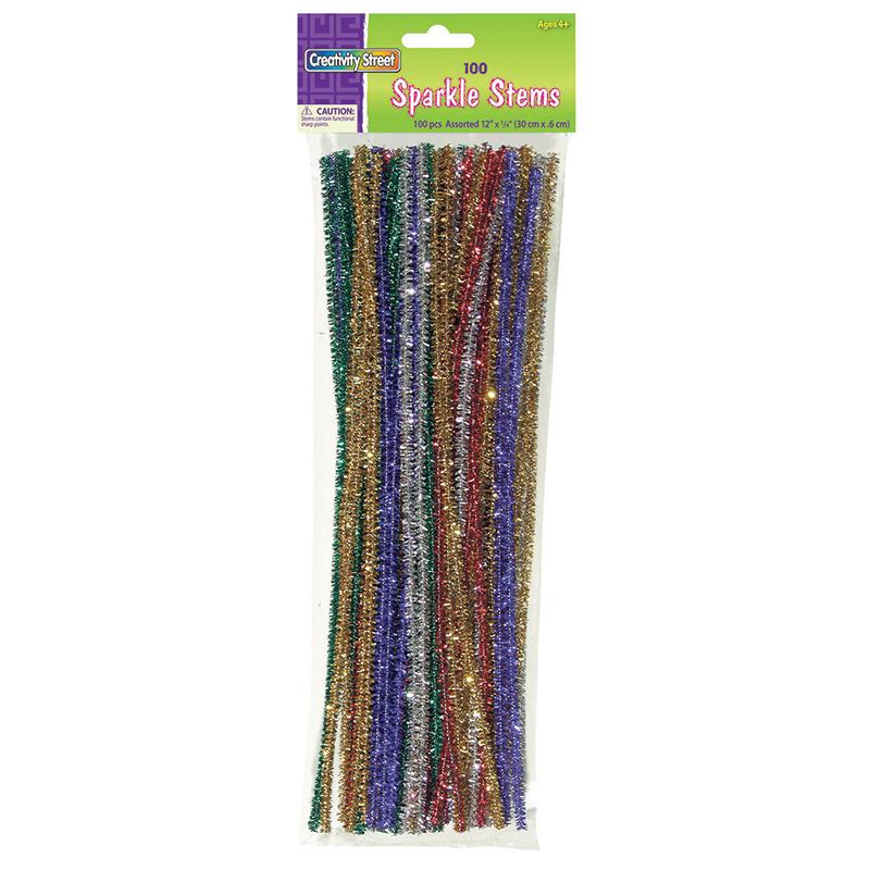 Jumbo Sparkle Stems, Assorted Colors, 12