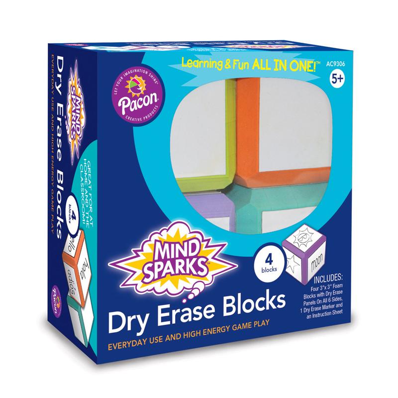 Mind Sparks® Dry Erase Blocks, Assorted Colors, 3