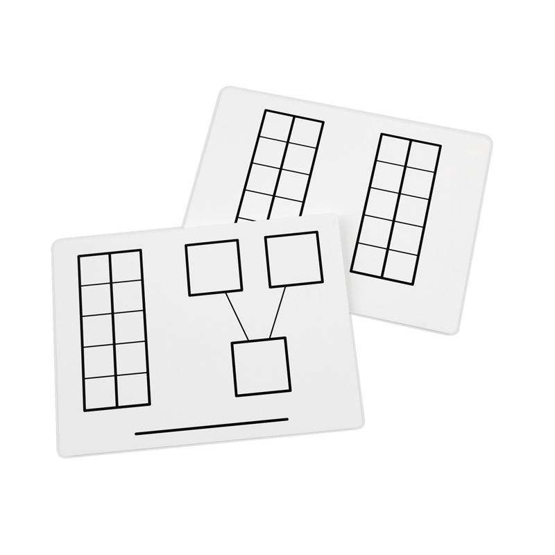 Didax Write-On/Wipe-Off Ten-Frame Mats, Set of 10