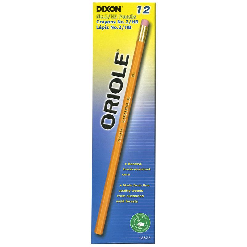 Dixon® No. 2 Oriole® Pencils, Unsharpened, 12/pkg