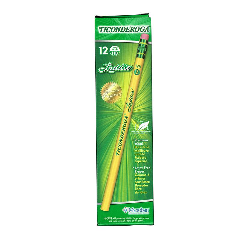 Ticonderoga® Laddie® Pencils with Eraser, 12/pkg