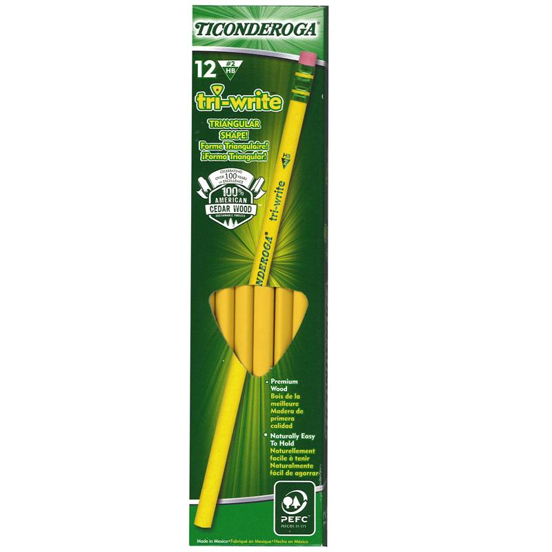 Ticonderoga® tri-write™ Pencils, 12/pkg